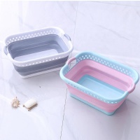 24L Portable Dirty Laundry Basket Container Organizer Silicone Storage Folding Collapsible Basket