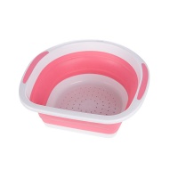 Household multi-functional folding plastic vegetable washing basin and U-shaped basin with handle